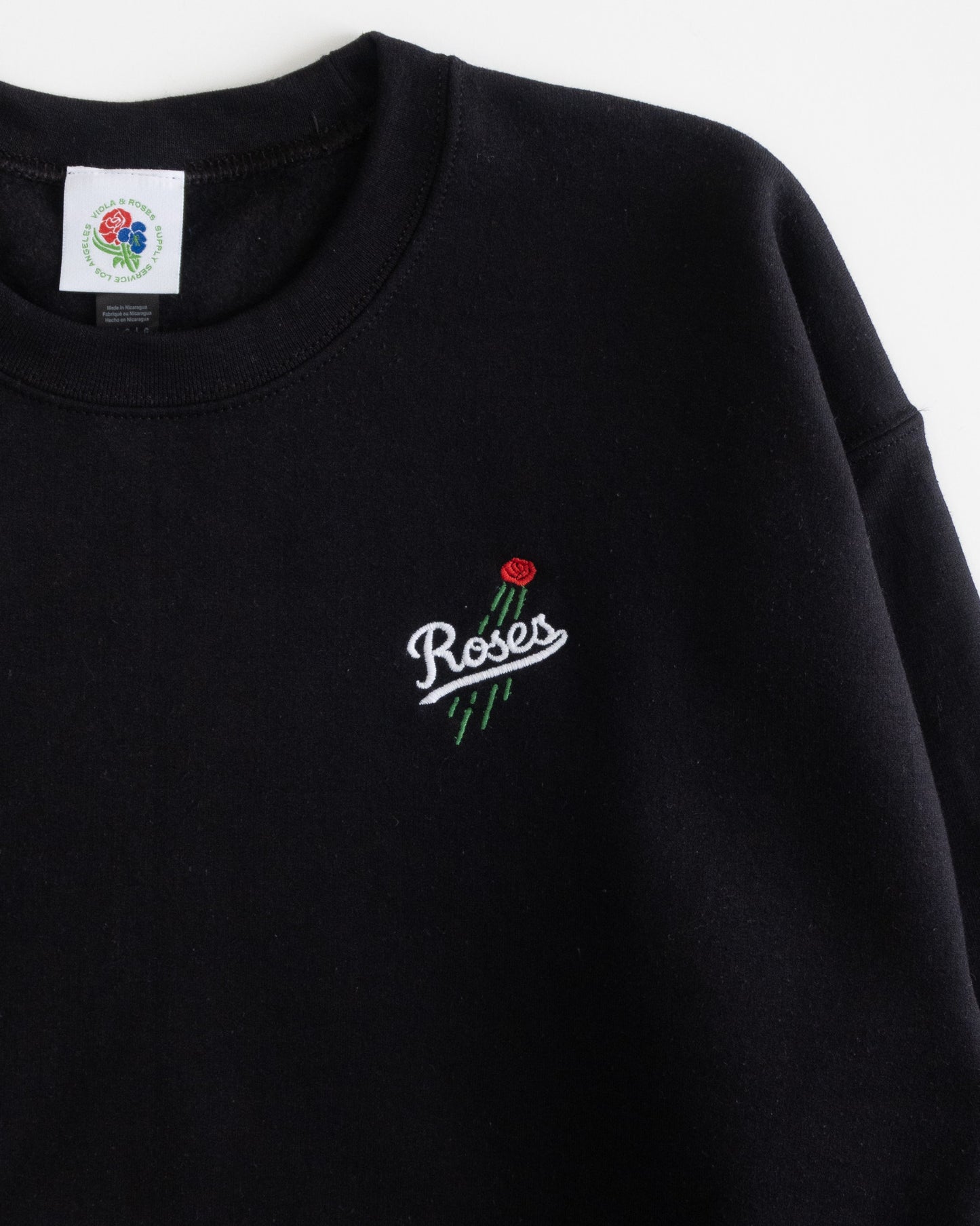 Rose Crew Sweatshirts Black