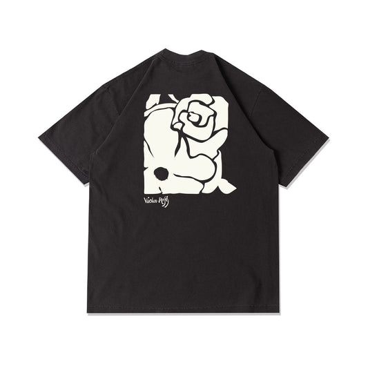 Viola and Roses Stamp flower Black