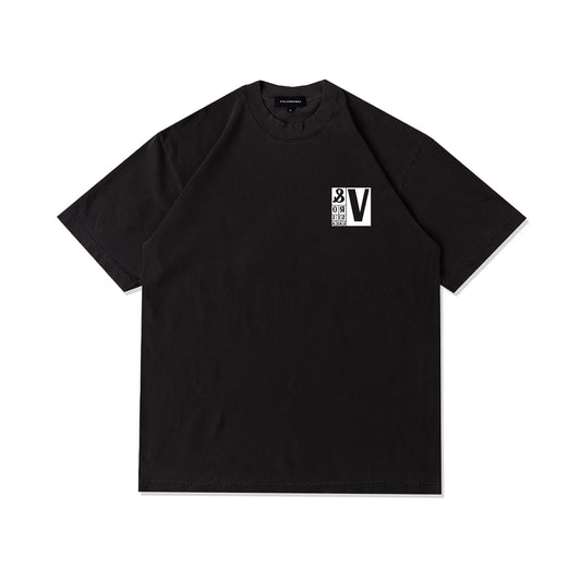 Viola and Roses V Block Tee Black