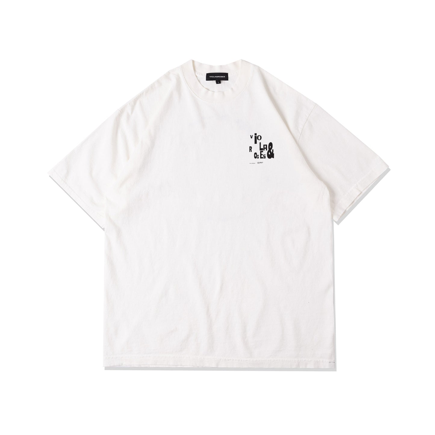 Viola and Roses Typo Grid Tee White