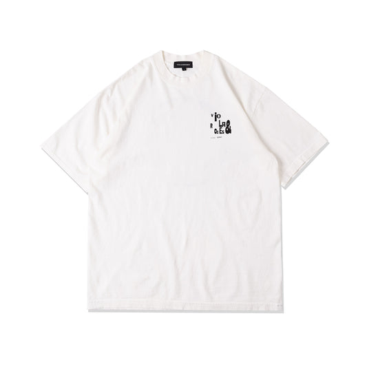 Viola and Roses Typo Grid Tee White