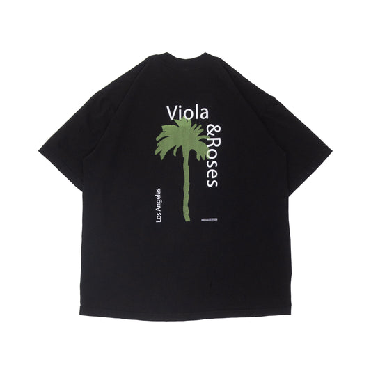 Viola and Roses Palm Tee Black