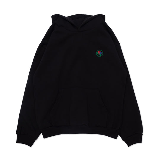 Viola and Roses Heavy Weight Hoodie Black