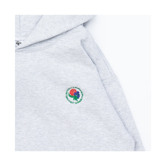 Viola and Roses Heavy Weight Hoodie Grey